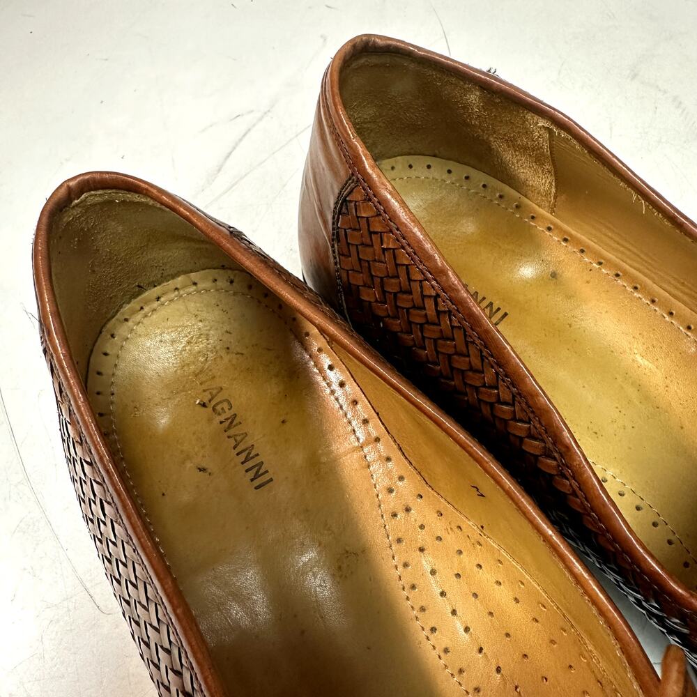 VERY GOOD Magnanni Braided Tassel Loafer Brown Leather Made in Morocco 11808 15 - Picture 8 of 14